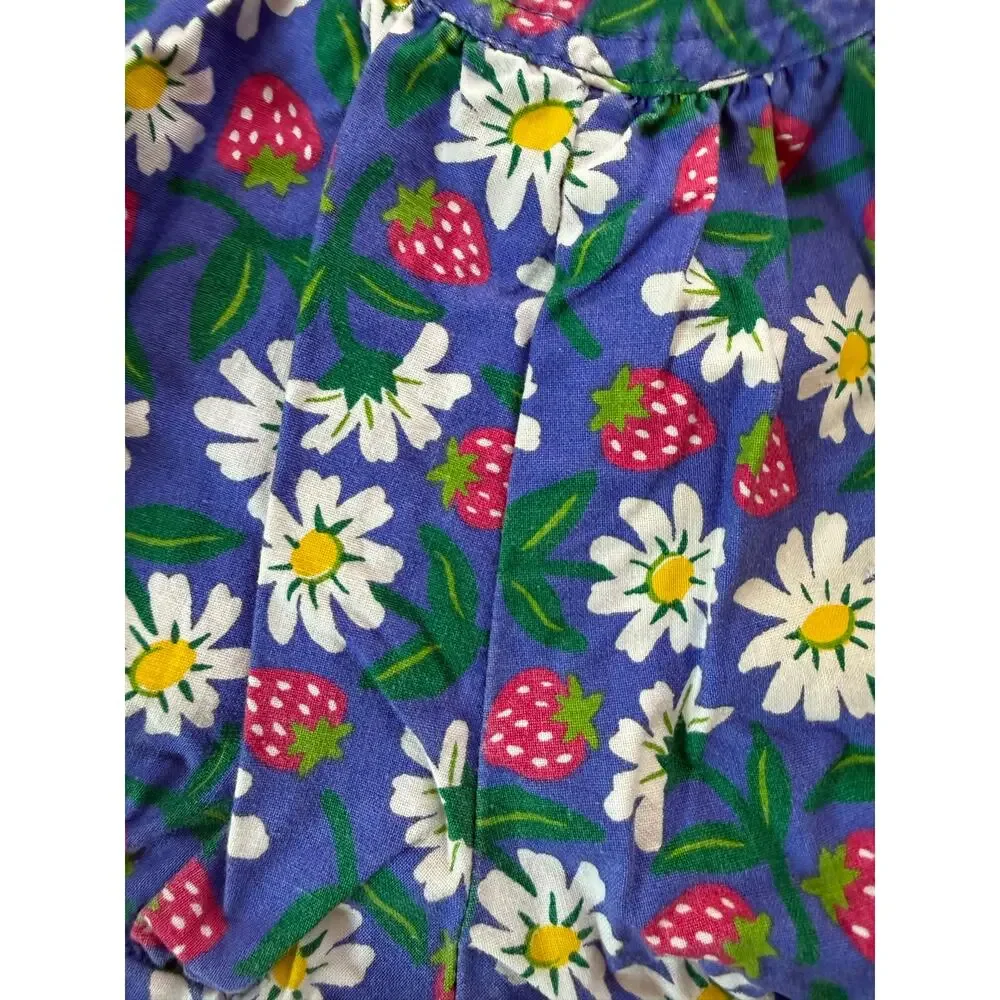 Baby OshKosh B'gosh USA Vestback Bubble Romper Strawberry Daisy Print 6-9mo 90s